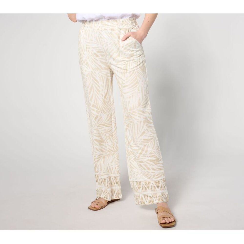 Ryan Simkhai Eyeshop Women's Pants Sz 1XT Cabana Knit Seascape Brown